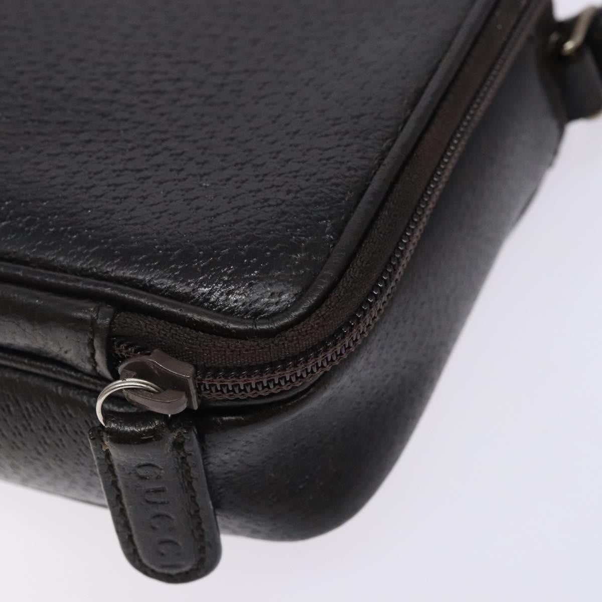 Gucci Zipped Pouch Leather, BROWN, LEATHER, Clutche & pouche