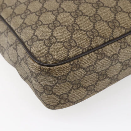 Gucci Front Zip Messenger GG Coated Canvas, BROWN, CANVAS, Shoulder bag