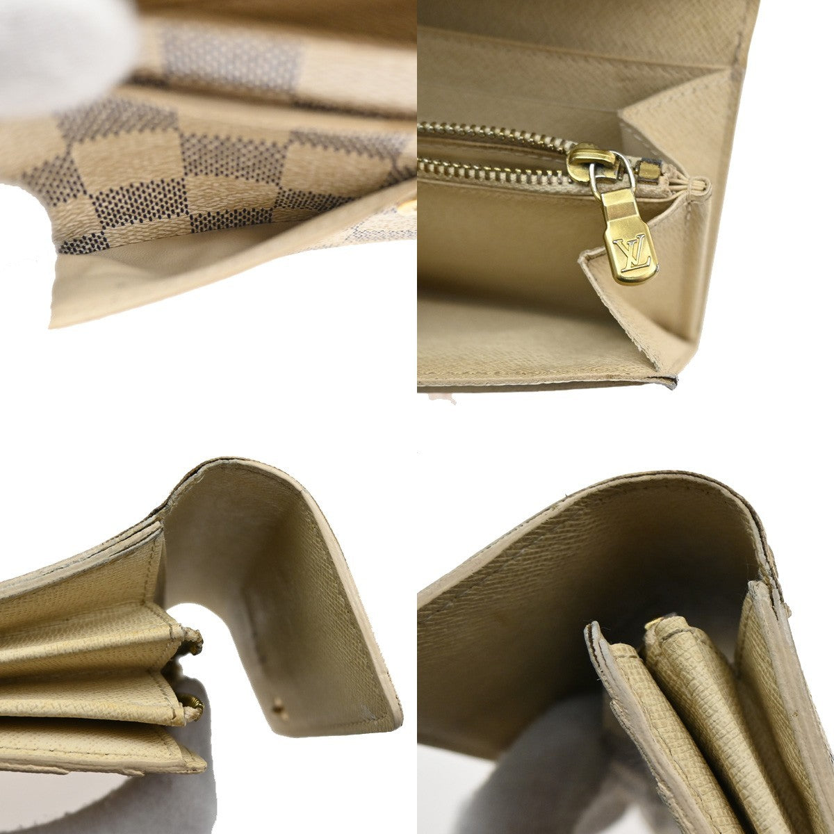 Louis Vuitton Vintage Sarah Wallet Damier, WHITE, CANVAS, Wallets