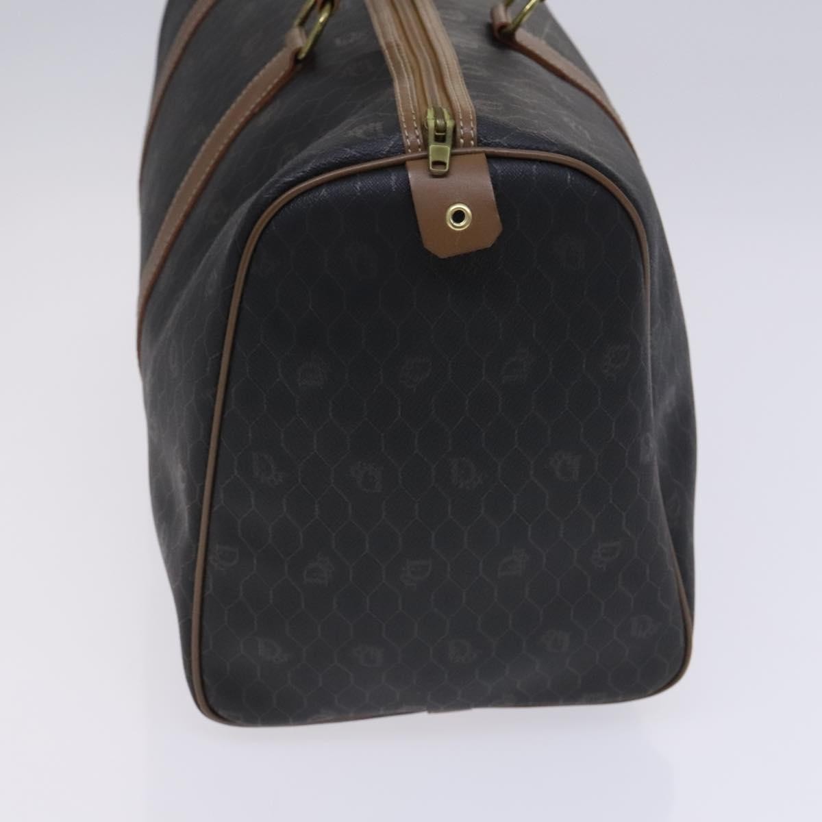 Christian Dior Vintage Honeycomb Handbag Canvas Leather, BLACK, CANVAS, Handbag