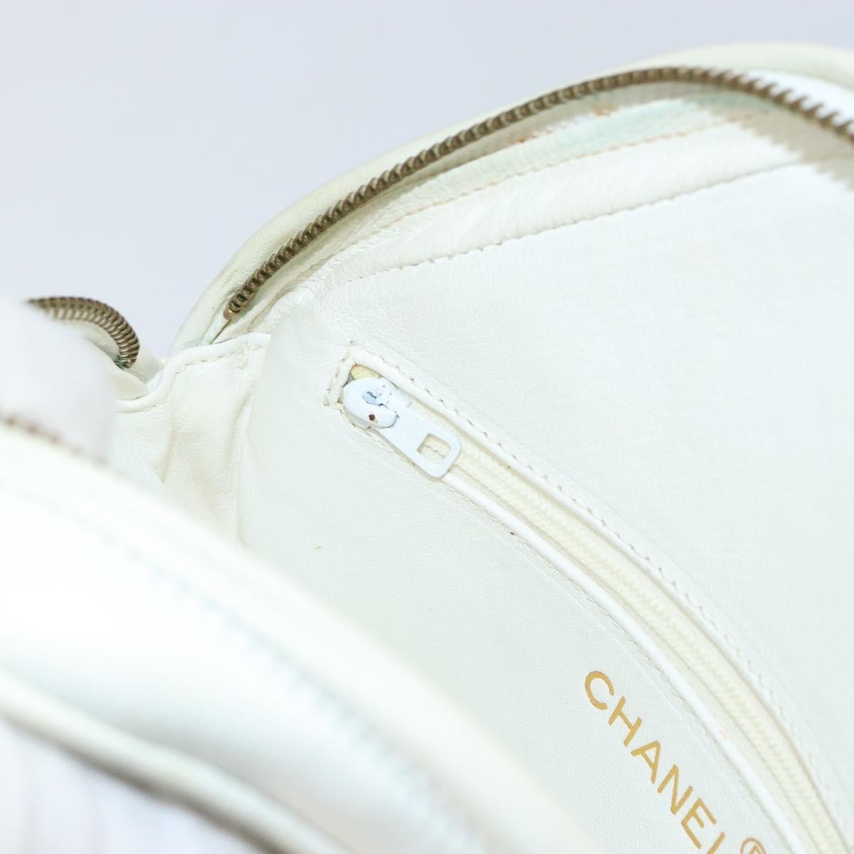 Chanel Vintage Diamond Tassel Crossbody Quilted Lambskin, WHITE, LEATHER, Clutche & pouche