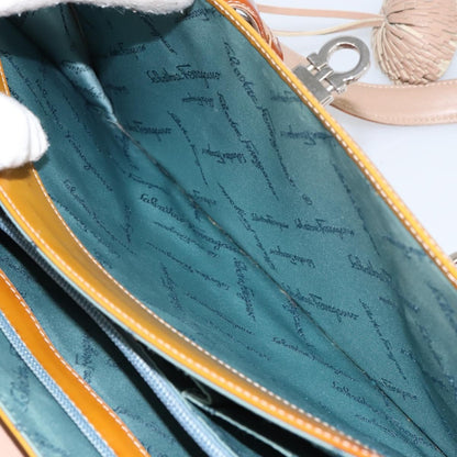 Salvatore Ferragamo Gancini handbag Patent leather, BROWN, PATENT_LEATHER, Handbag