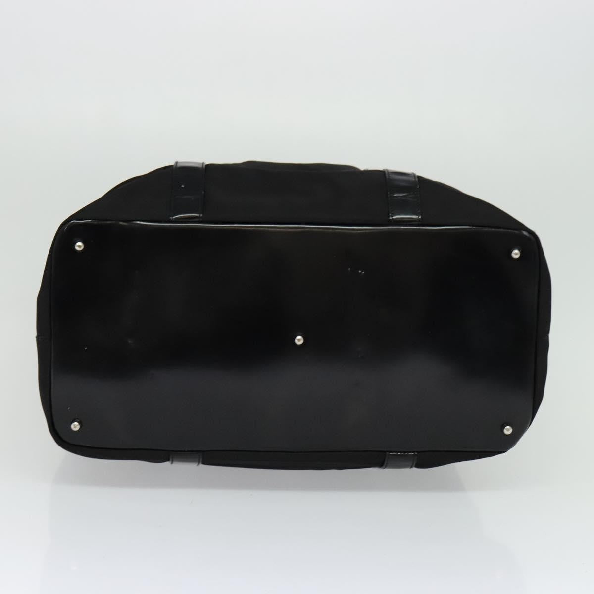 Gucci Vintage Bamboo Handle Tote Nylon, BLACK, NYLON, Tote bag