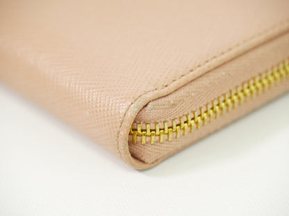 Prada Saffiano Coin Purse Leather, PINK, LEATHER, Wallets