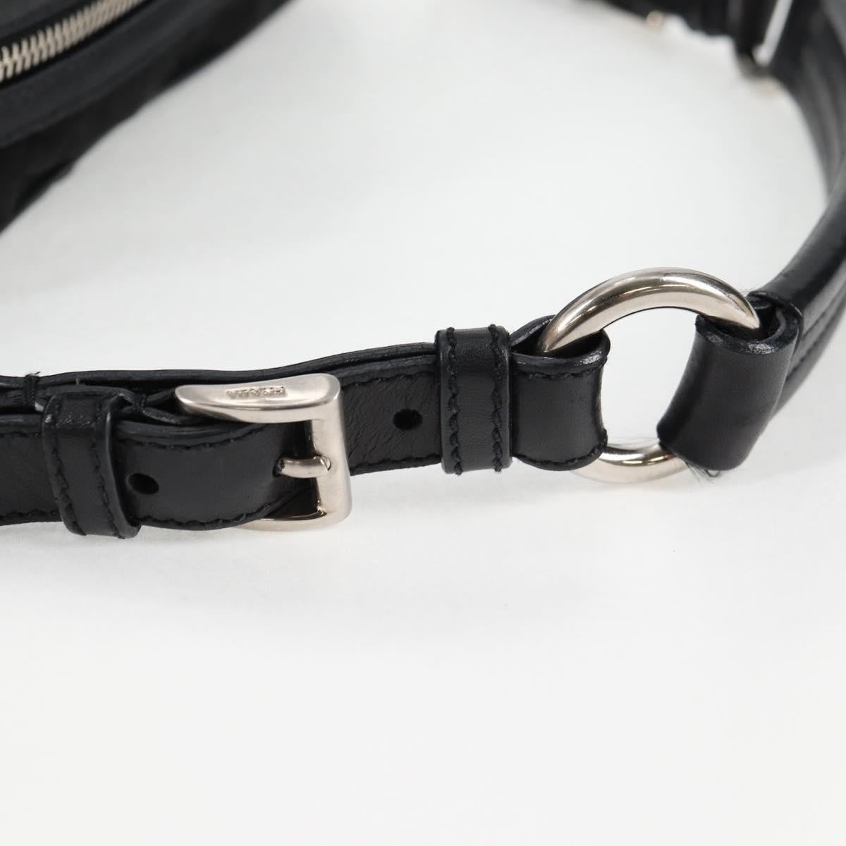 Prada Vintage Front Pocket Shoulder Bag Nylon, BLACK, NYLON, Shoulder bag