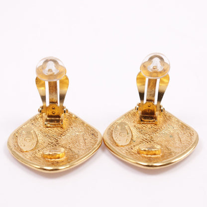 Chanel CC Rhombus Clip-On Earrings Metal, GOLD, GOLD_PLATED, Earrings