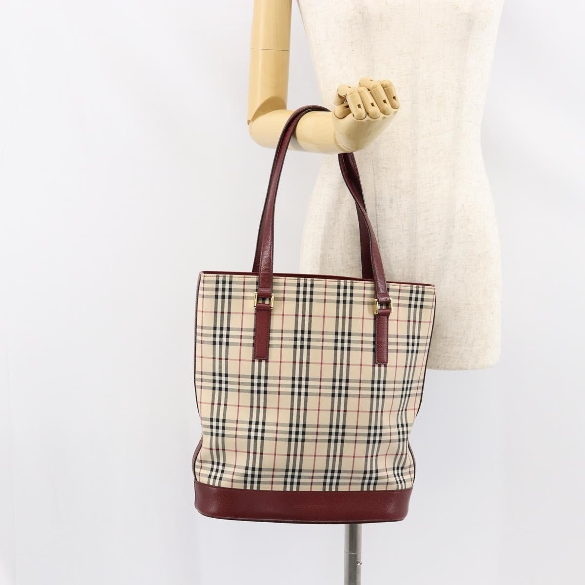 Burberry Nova Check Tote canvas check pattern, BEIGE, CANVAS, Tote bag