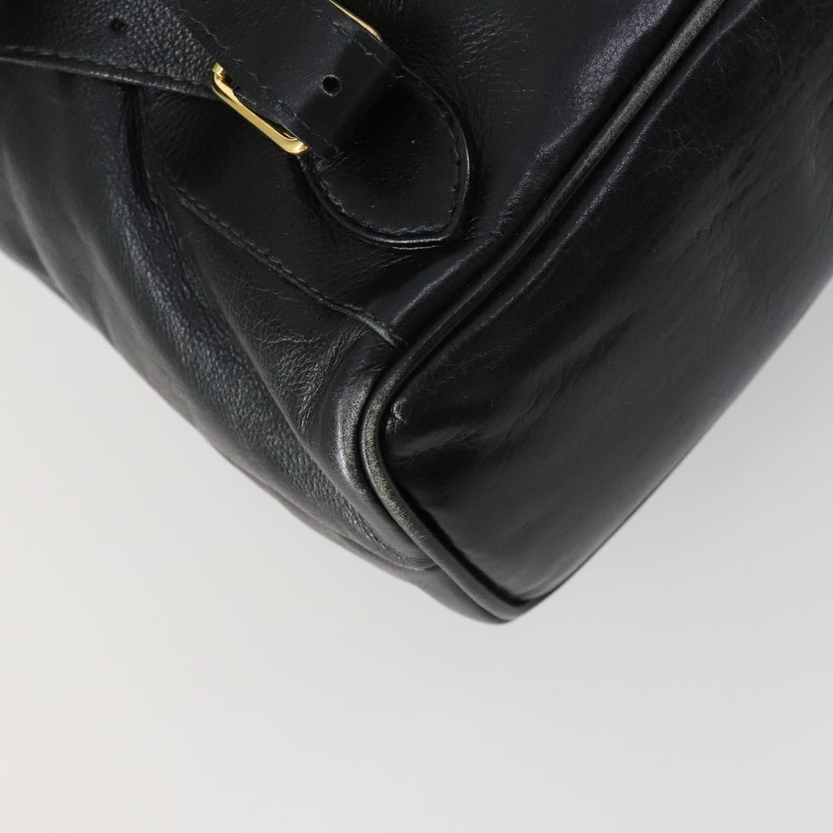 Gucci Vintage Bamboo Backpack Leather, BLACK, LEATHER, Backpack