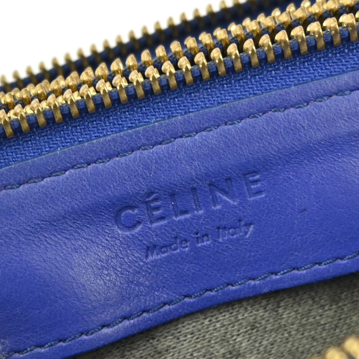 Celine Trio Crossbody Bag Leather, BLUE, LEATHER, Shoulder bag
