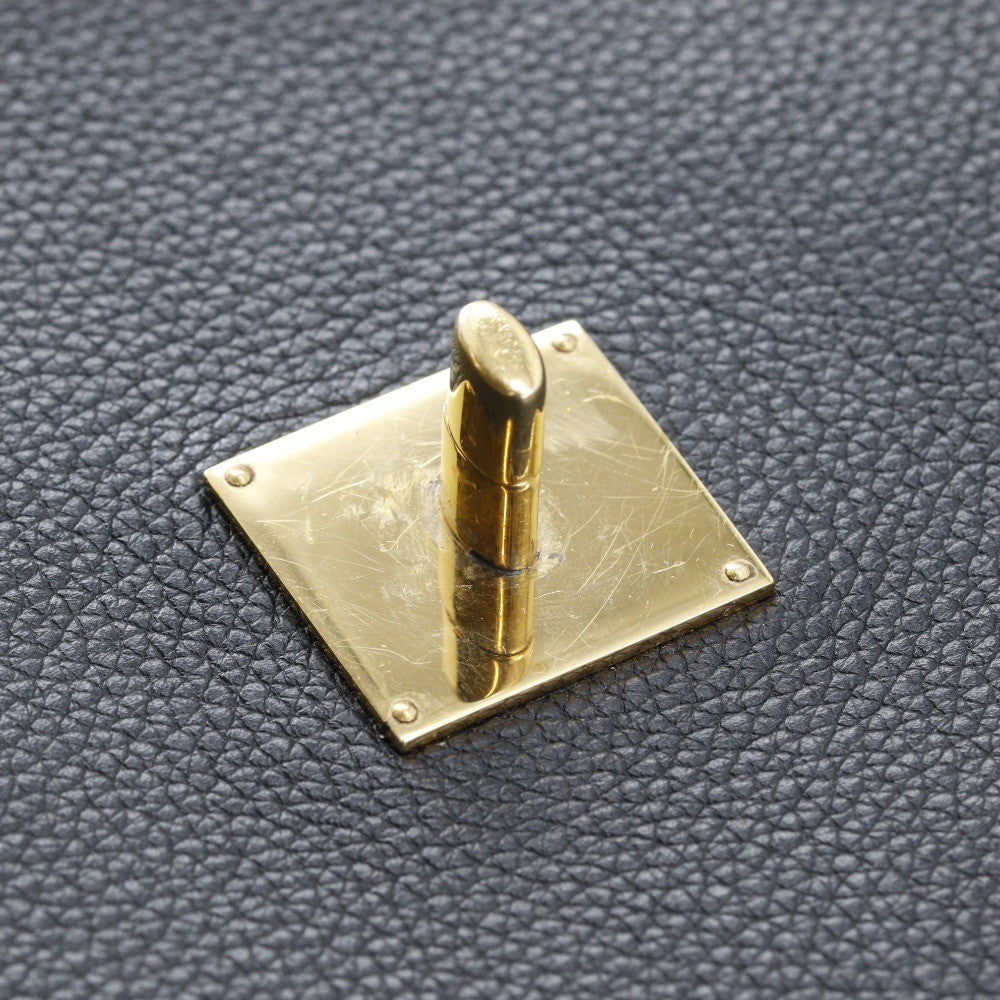 Louis Vuitton Lockme Handbag Leather, BLACK, LEATHER, Tote bag