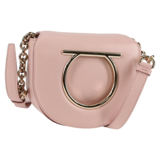 Salvatore Ferragamo Vela Flap Crossbody Bag Leather, PINK, LEATHER, Crossbody bag