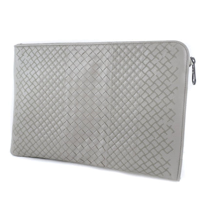 Bottega Veneta Portfolio Pouch Intrecciato Nappa, GRAY, CALFSKIN, Clutche & pouche
