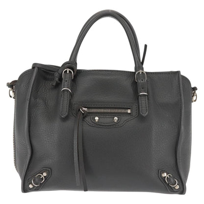 Balenciaga Papier A4 Zip Around Classic Studs Bag Leather, GRAY, LEATHER, Handbag