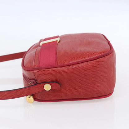 Salvatore Ferragamo Vala Shoulder Bag Embossed Leather, RED, LEATHER, Shoulder bag