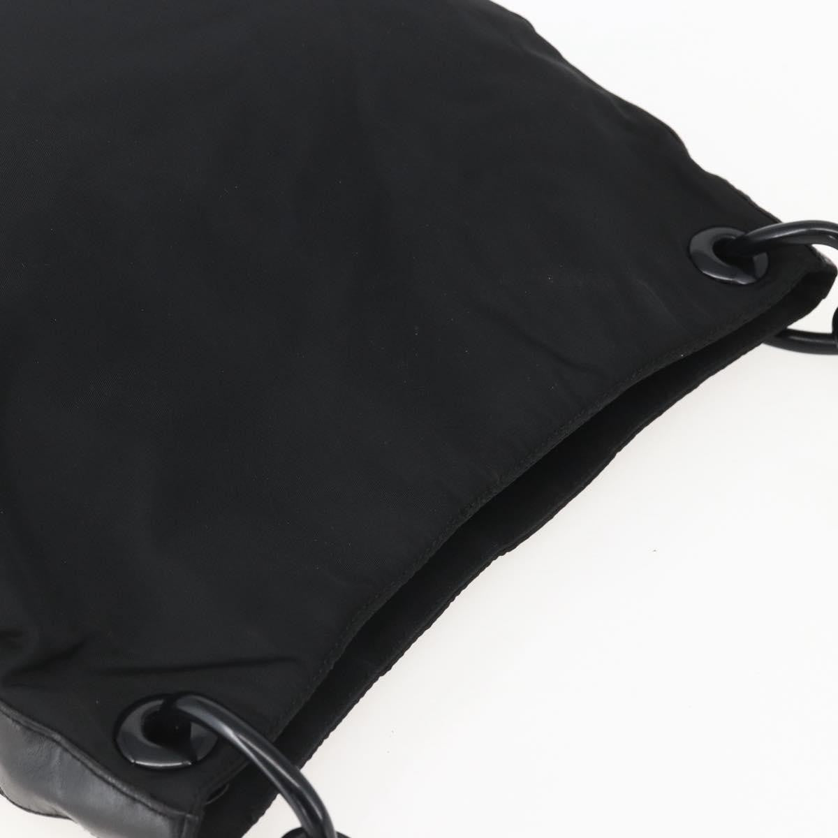 Prada Chain Shoulder Bag Tessuto, BLACK, NYLON, Shoulder bag
