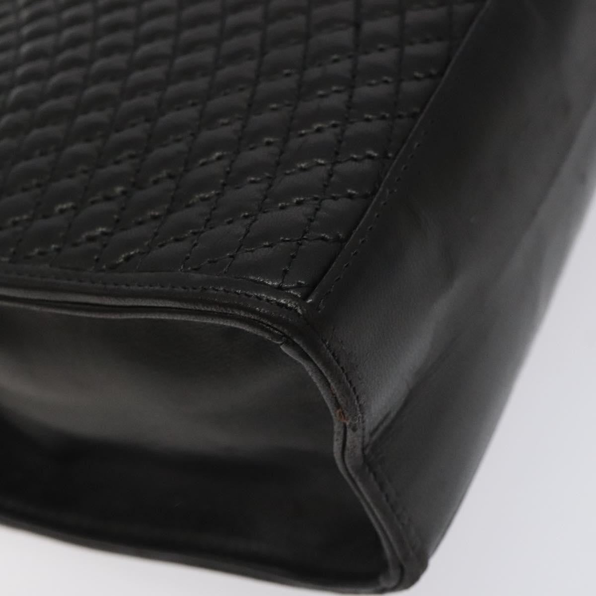 Bally Vintage Handbag Quilted Leather, BLACK, LEATHER, Handbag