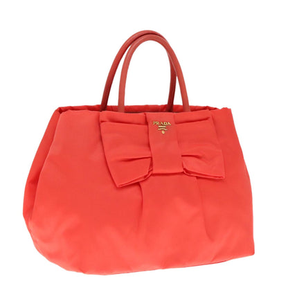 Prada Bow Tote Tessuto, ORANGE, NYLON, Handbag