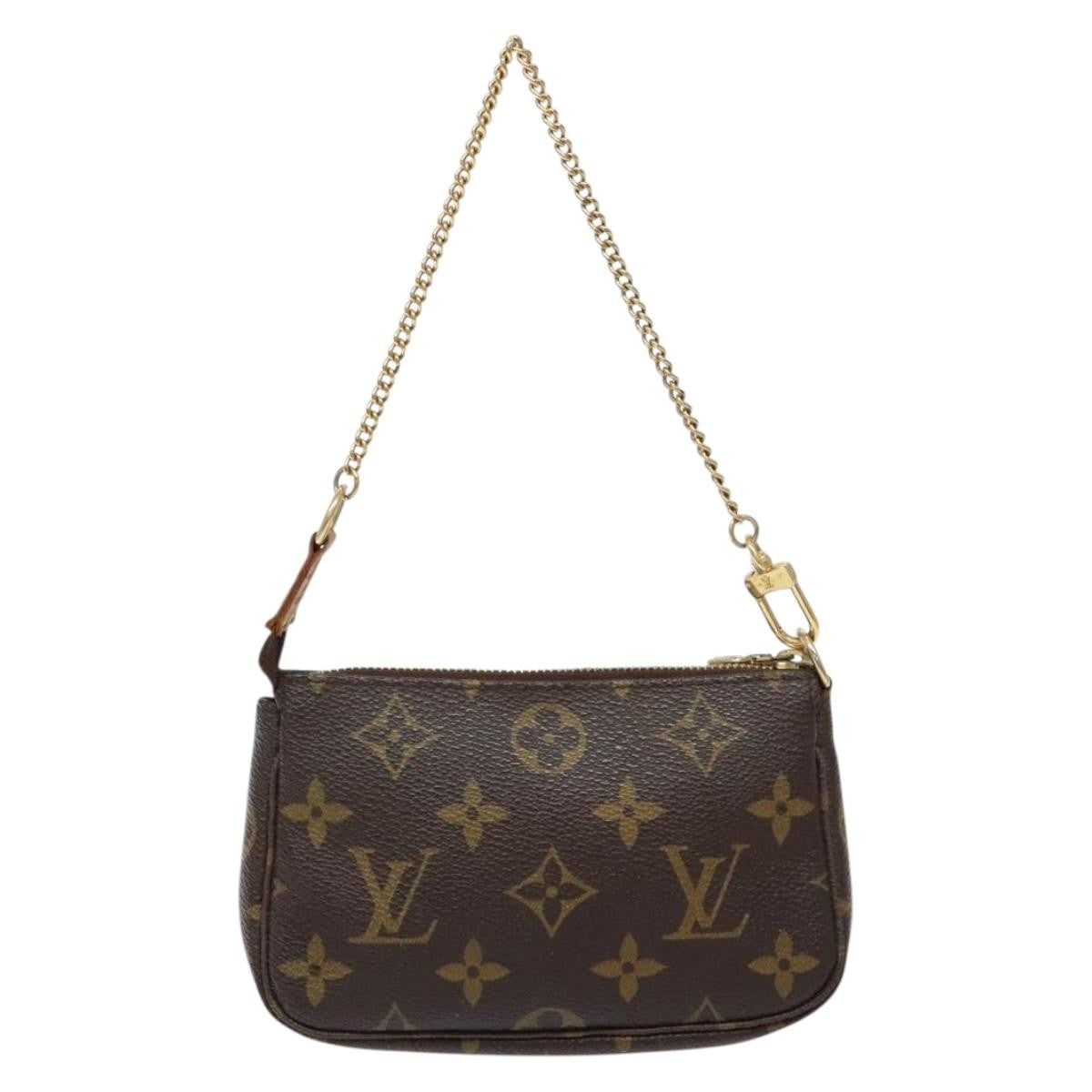 Louis Vuitton Mini pochette accessoires Canvas, BROWN, CANVAS, Clutche & pouche
