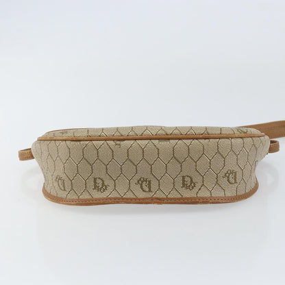 Christian Dior Vintage Honeycomb Shoulder Bag Canvas and Leather, BEIGE, CANVAS, Shoulder bag