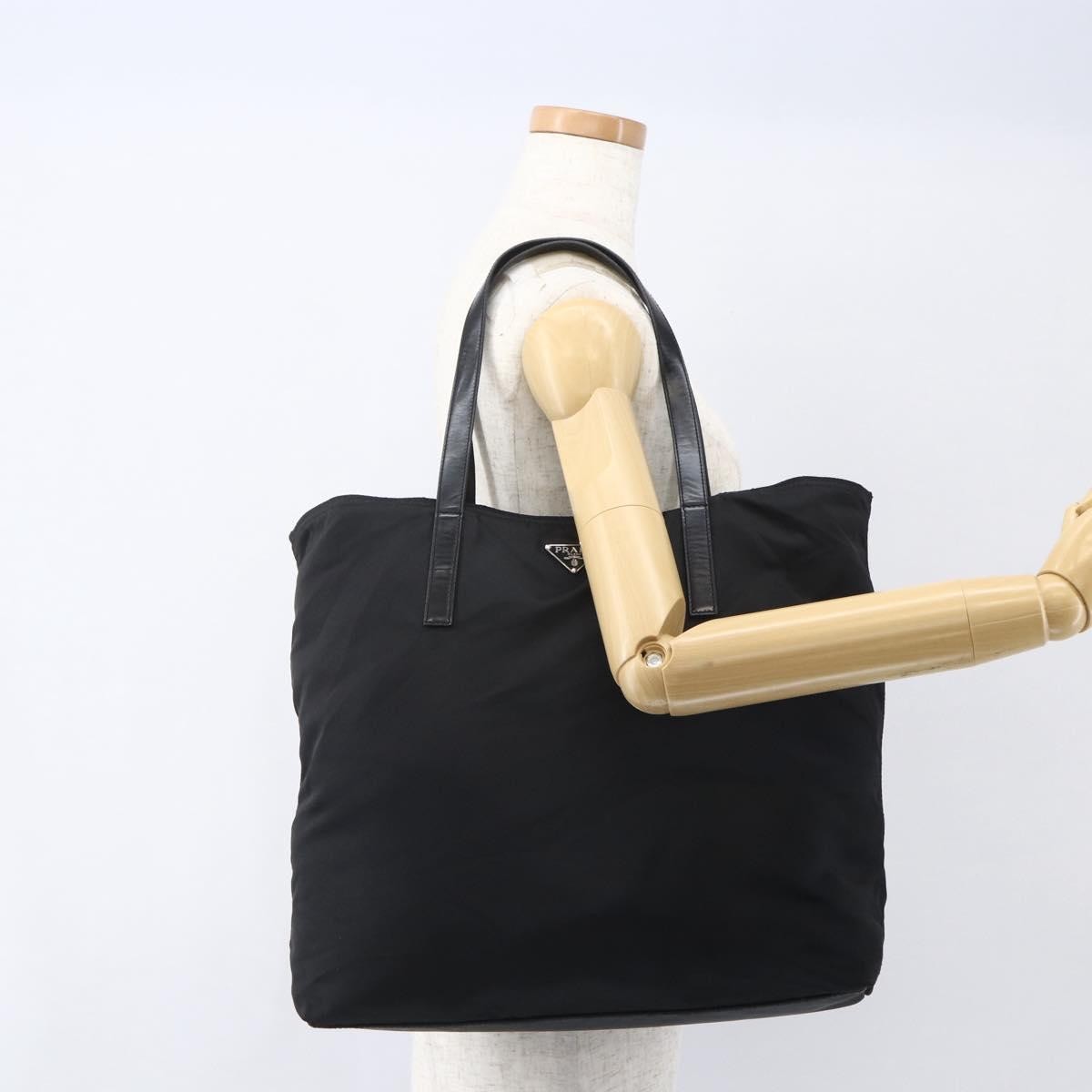 Prada Vintage Zip Tote Tessuto, BLACK, NYLON, Tote bag