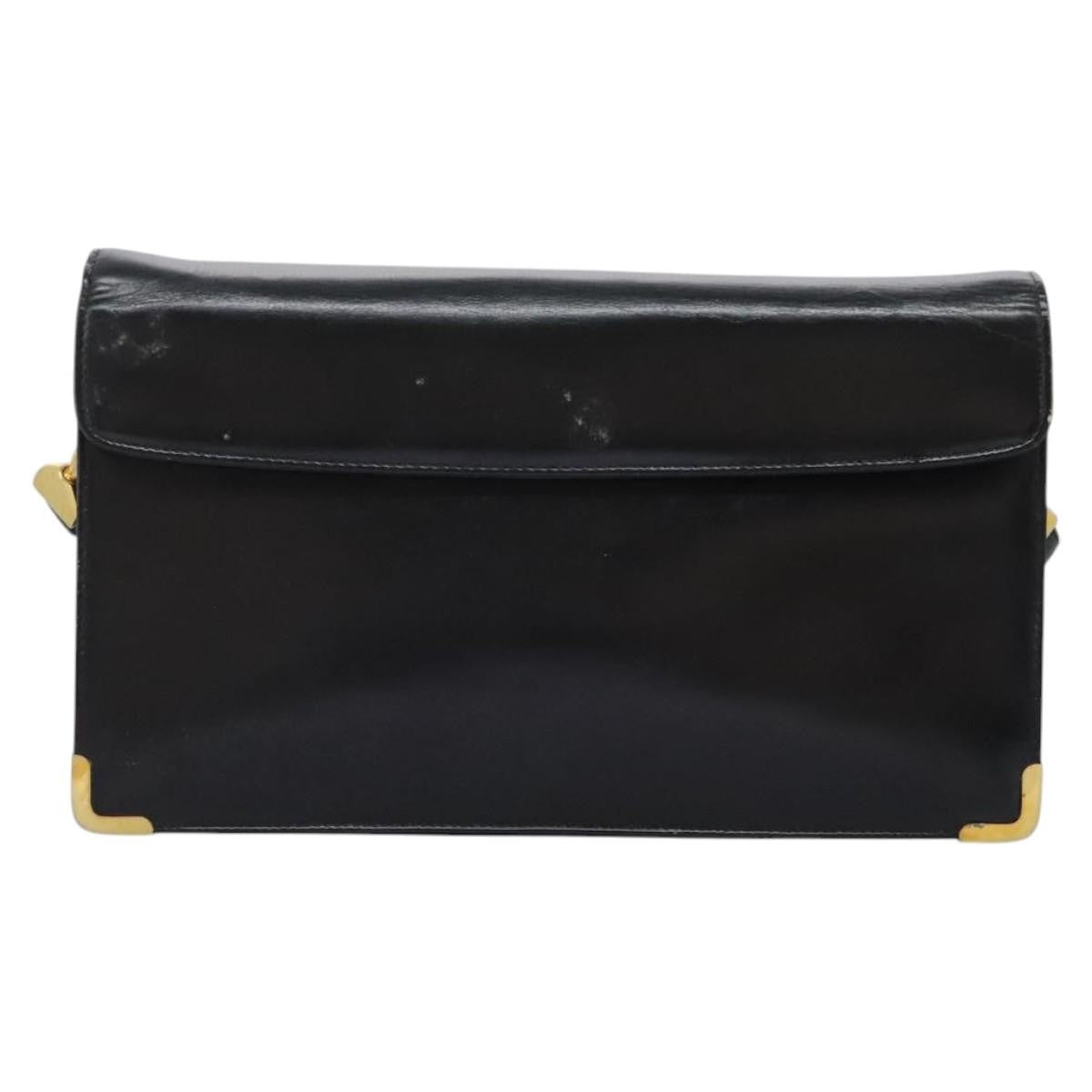 Christian Dior Vintage Shoulder Bag Leather, BLACK, LEATHER, Shoulder bag
