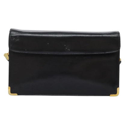 Christian Dior Vintage Shoulder Bag Leather, BLACK, LEATHER, Shoulder bag