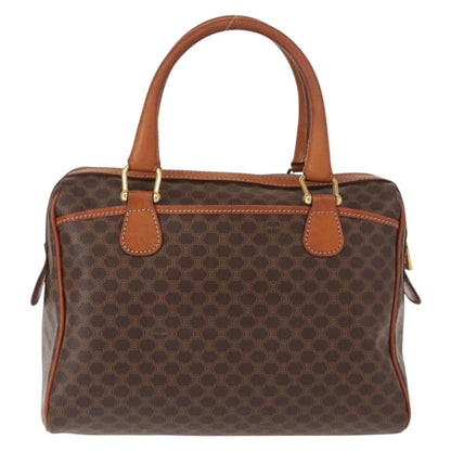 Celine Vintage Macadam Handbag Canvas and Leather, BROWN, CANVAS, Handbag