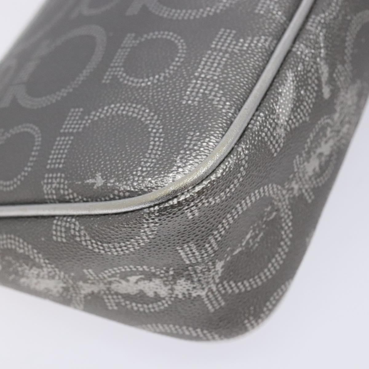 Salvatore Ferragamo Gancini Shoulder Bag Leather, SILVER, LEATHER, Shoulder bag