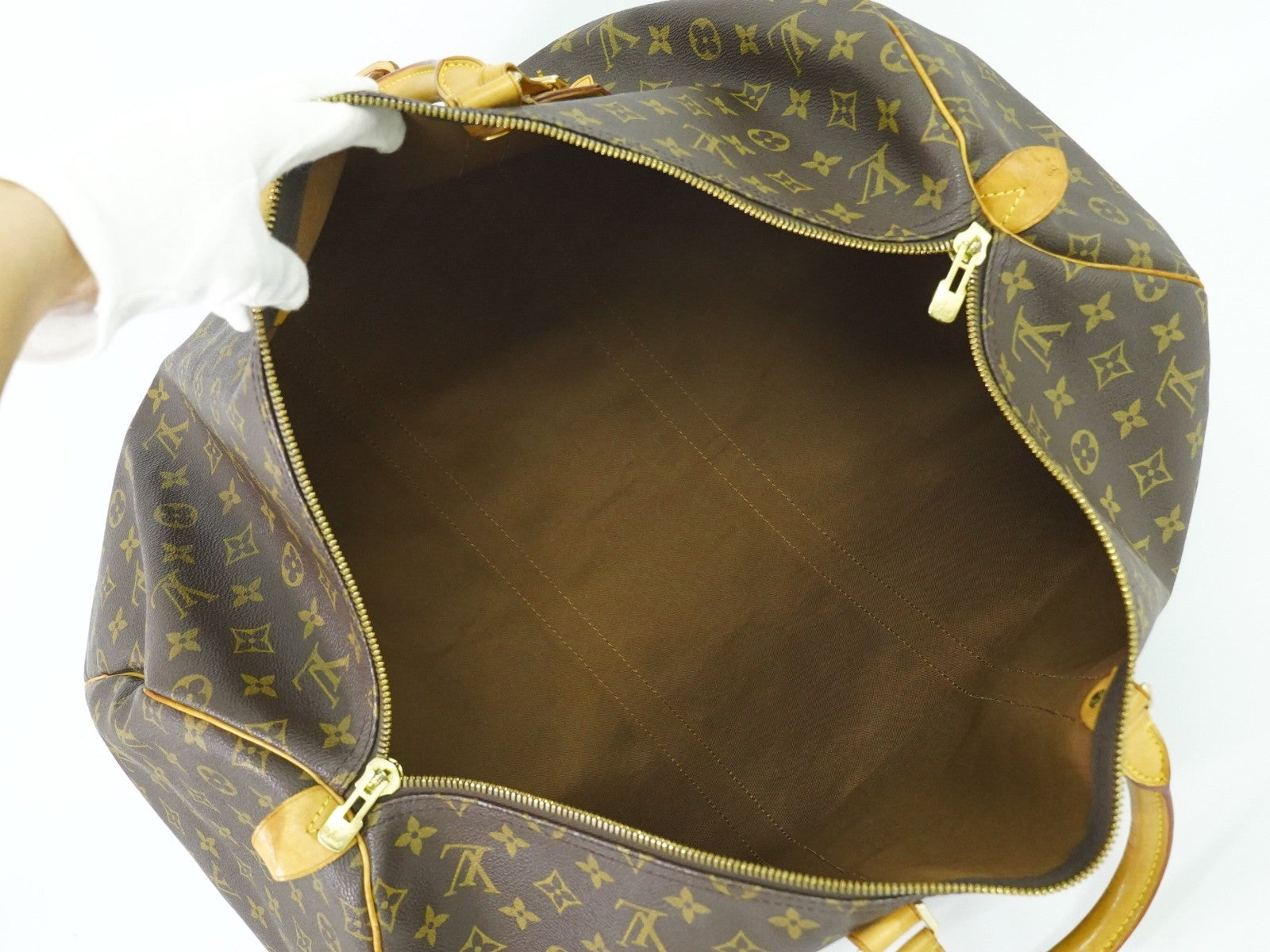 Louis Vuitton Keepall Bag Monogram Canvas, BROWN, CANVAS, Travel bag