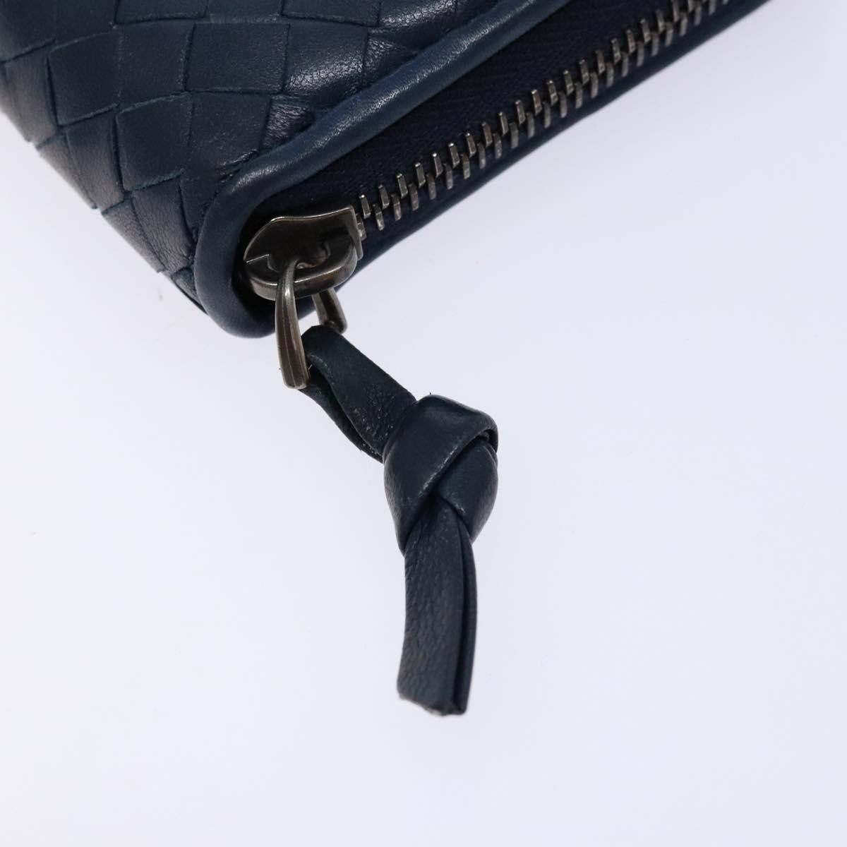 Bottega Veneta Intrecciato Wallet Leather, NAVY, LEATHER, Wallets