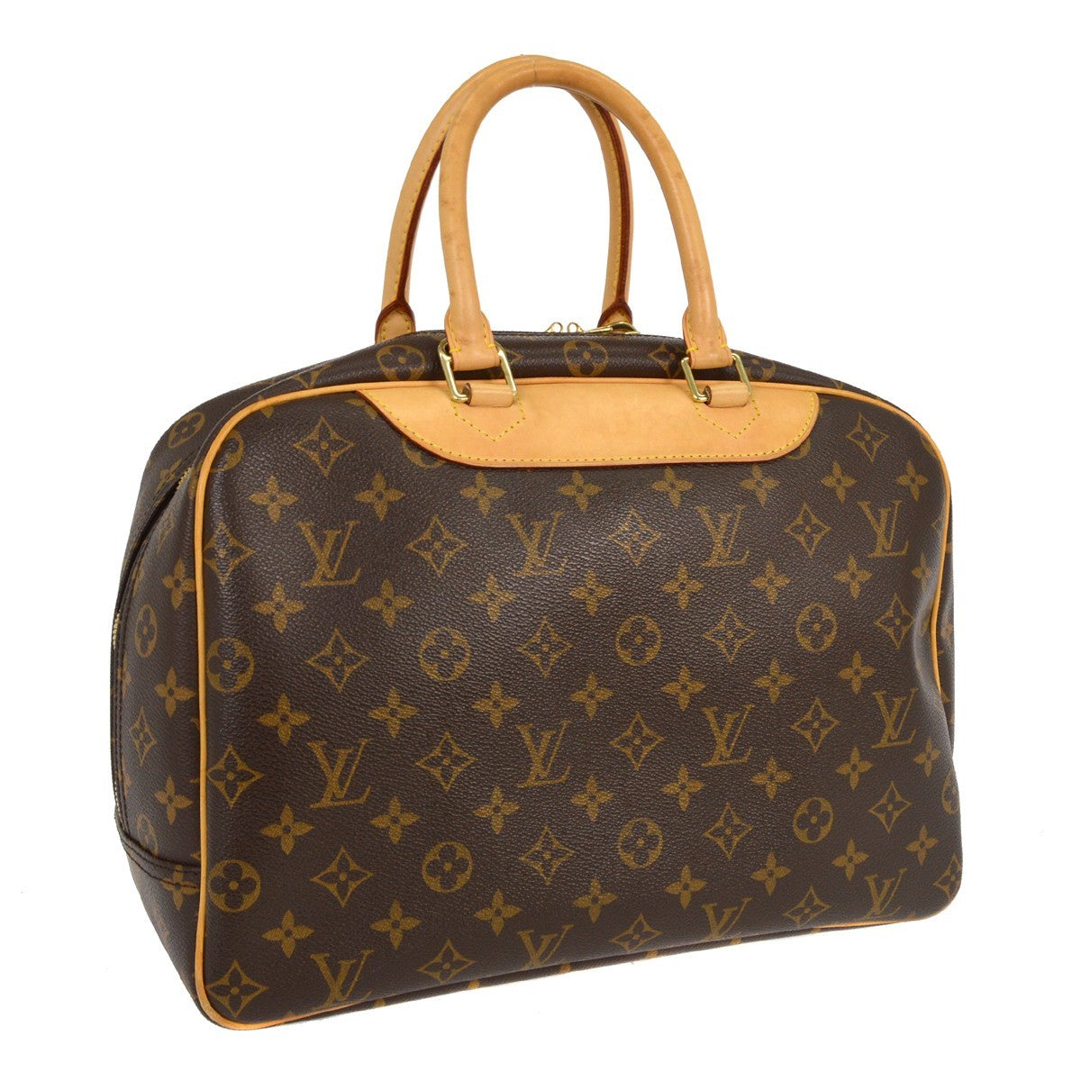 Louis Vuitton Deauville Handbag Monogram Canvas, BROWN, CANVAS, Handbag