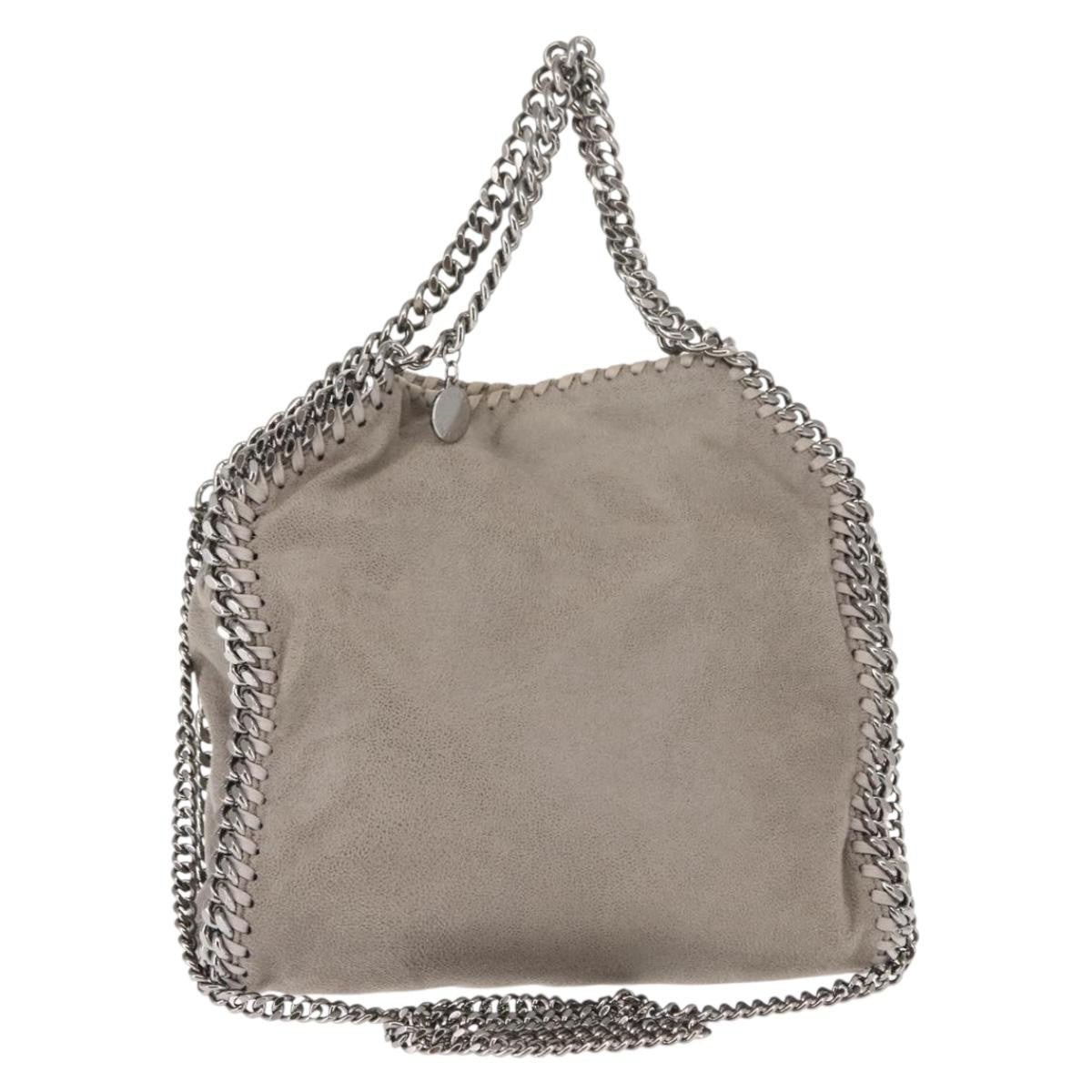 Stella McCartney Falabella Fold Over Crossbody Bag Faux Leather, GRAY, POLYESTER, Crossbody bag