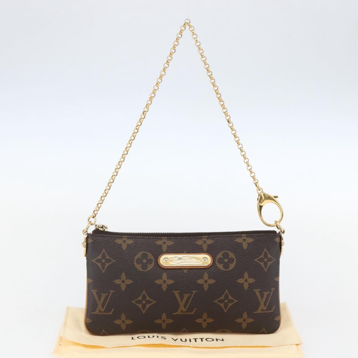 Louis Vuitton Milla Pochette Monogram Canvas, BROWN, CANVAS, Clutche & pouche