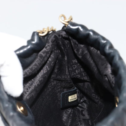 Chanel Chain Tote Leather, Black, Leather, Shoulder Bag