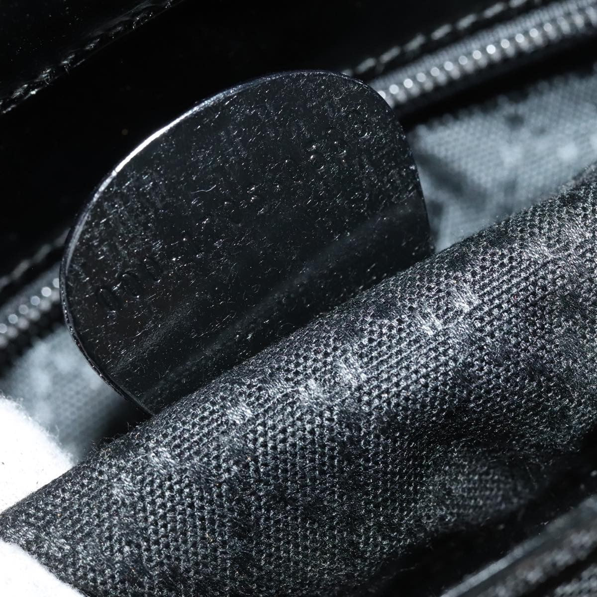 Gucci Vintage Bamboo Handle Bag Nylon, BLACK, NYLON, Handbag