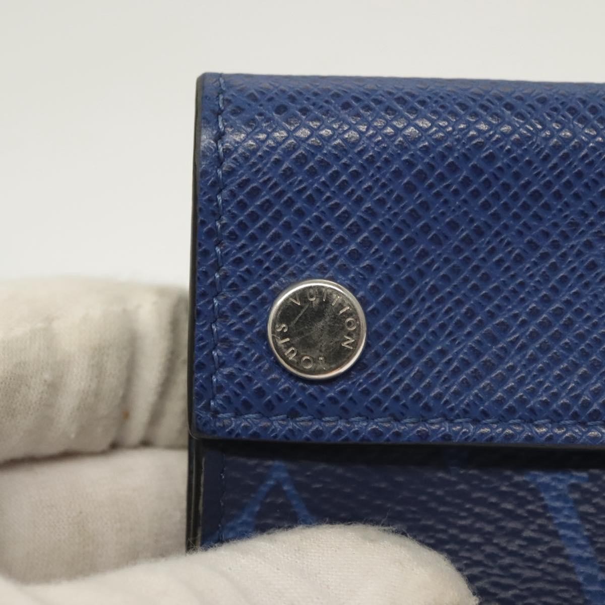 Louis Vuitton Discovery Wallet Monogram Taigarama, BLUE, LEATHER, Wallets
