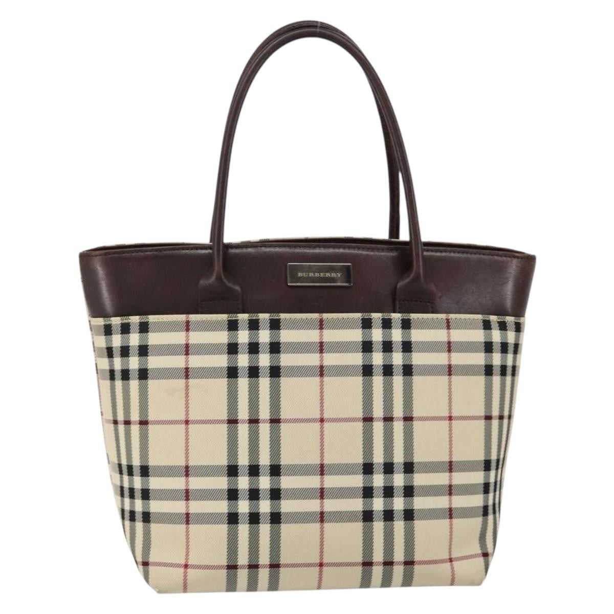 Burberry Nova Check Handbag Nova Check Canvas and leather, BEIGE, CANVAS, Handbag