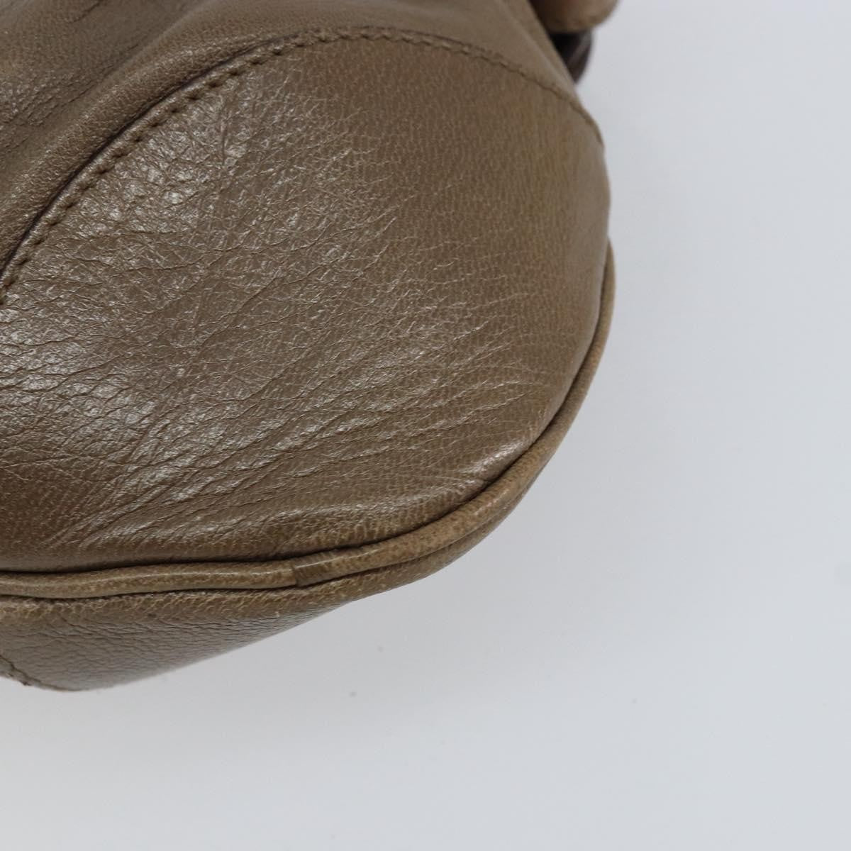 Salvatore Ferragamo Gancini handbag Leather, BROWN, LEATHER, Handbag