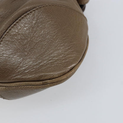 Salvatore Ferragamo Gancini handbag Leather, BROWN, LEATHER, Handbag