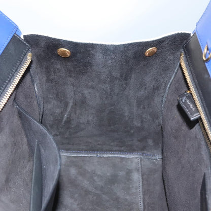 Saint Laurent Rive Gauche Cabas Leather, BLUE, LEATHER, Handbag