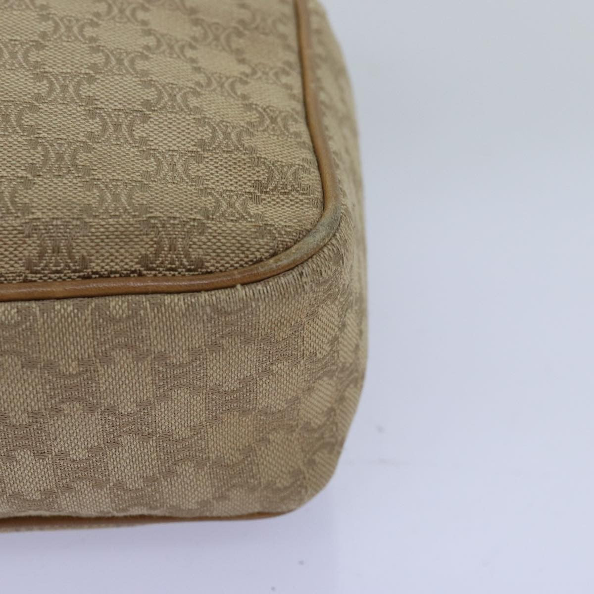 Celine Macadam Shoulder Bag Canvas, BEIGE, CANVAS, Shoulder bag