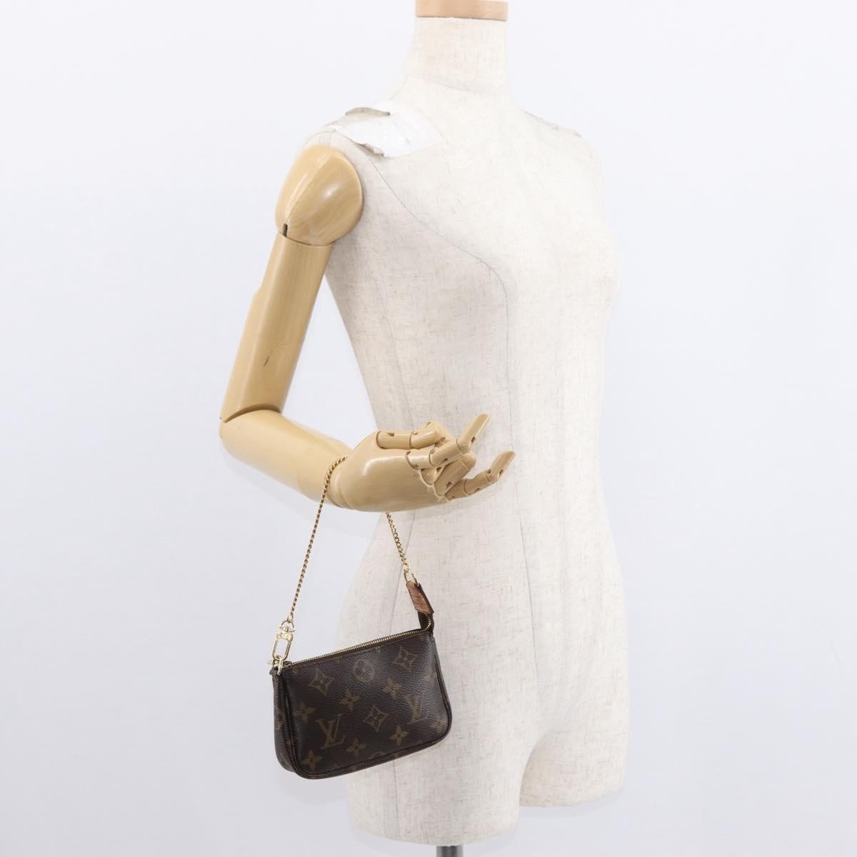 Louis Vuitton Mini pochette accessoires Canvas, BROWN, CANVAS, Clutche & pouche