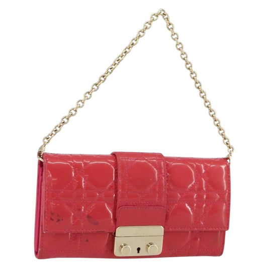 Christian Dior New Lock Pouch Cannage Quilt Patent, PINK, PATENT_LEATHER, Clutche & pouche