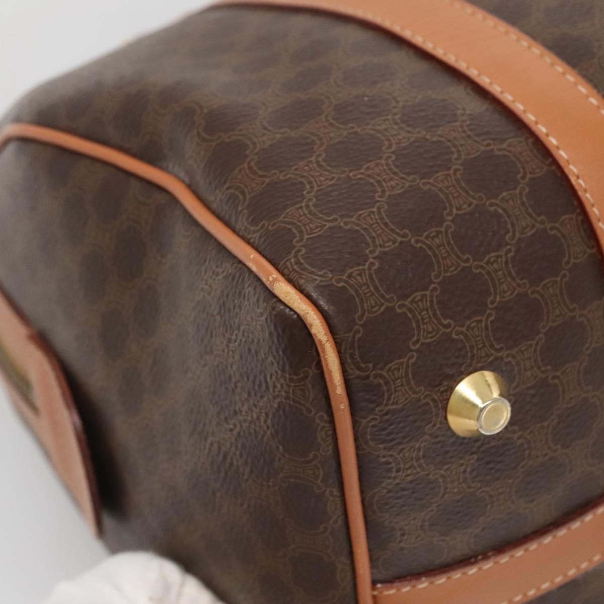 Celine Macadam Handbag Macadam with leather, BROWN, CANVAS, Handbag