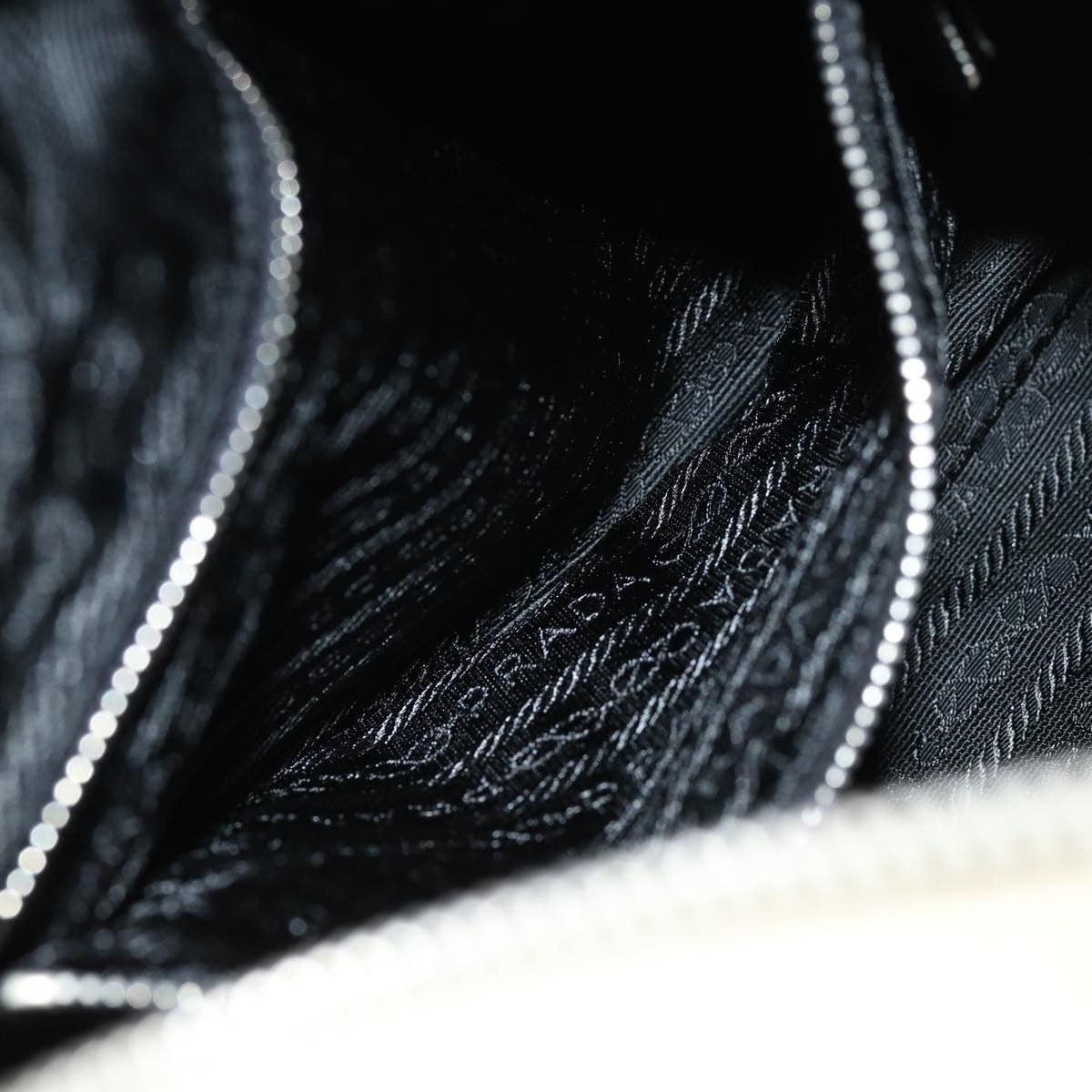 Prada Vintage Zip Handbag Tessuto, BEIGE, NYLON, Handbag