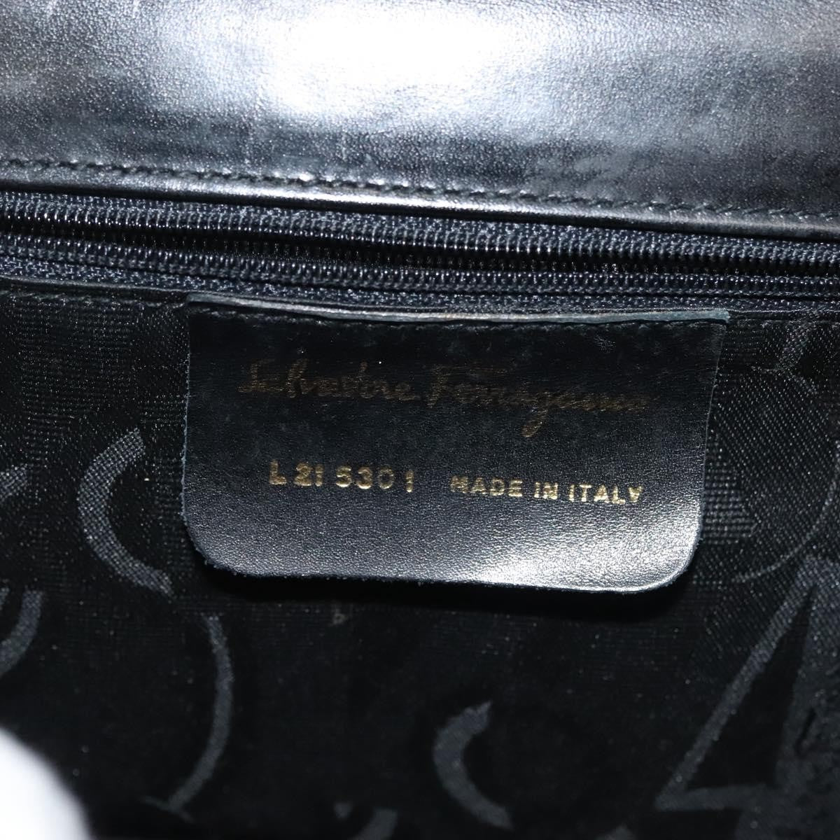 Salvatore Ferragamo Vala Handbag Leather, BLACK, LEATHER, Handbag