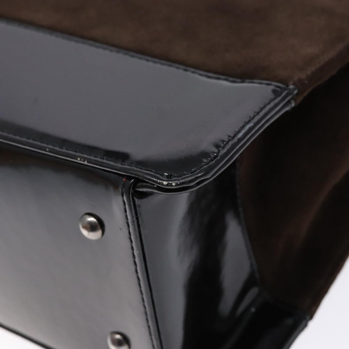 Chanel Vintage Logo Tote Suede, BROWN, SUEDE, Tote bag