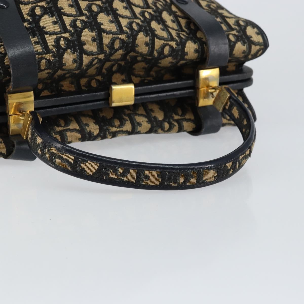 Christian Dior Vintage Trotter Handbag Canvas, NAVY, CANVAS, Handbag