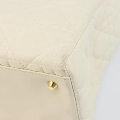 Christian Dior Vintage Lady Dior Bag Cannage Quilt Lambskin, WHITE, LEATHER, Handbag