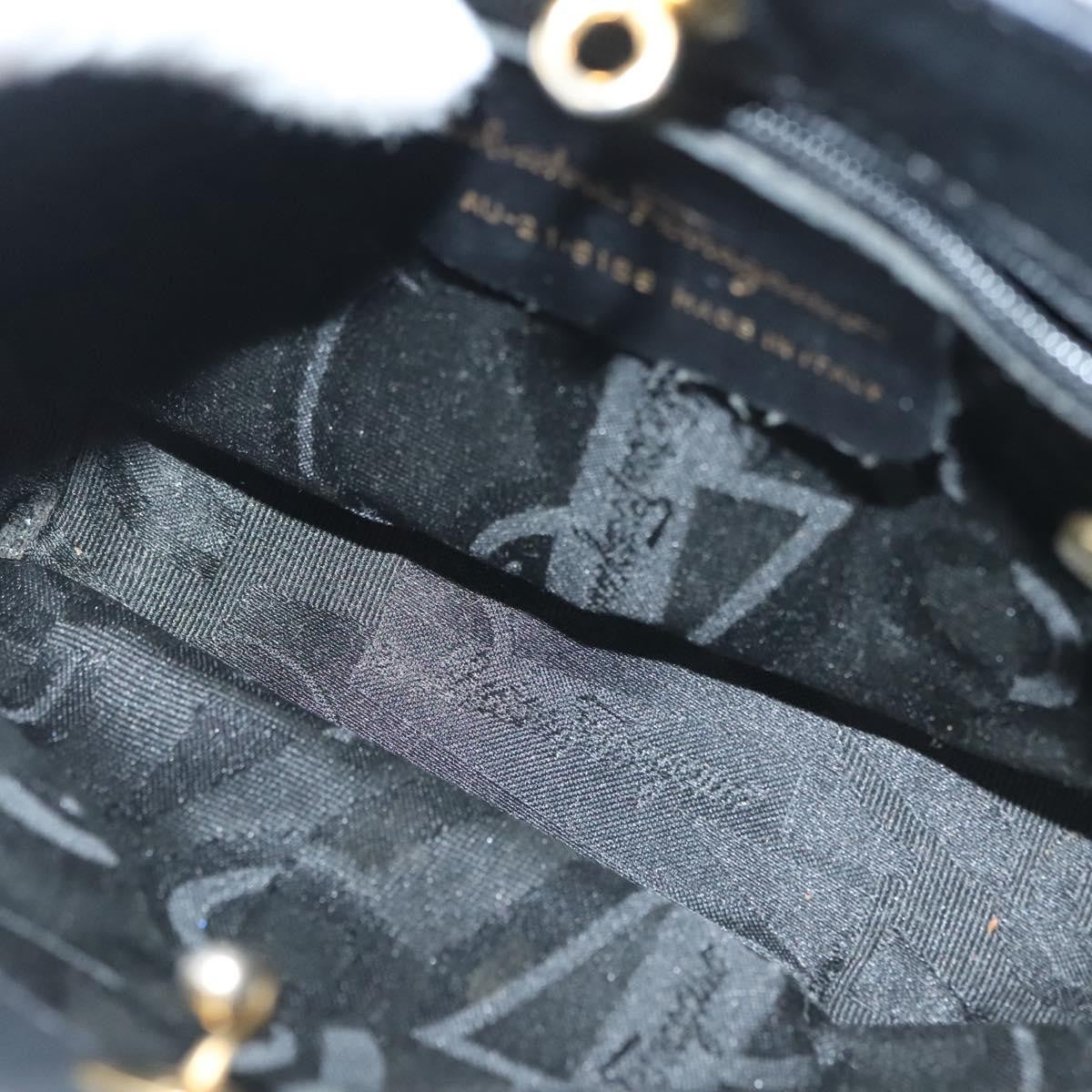 Salvatore Ferragamo Vala Handbag Canvas, BLACK, CANVAS, Handbag